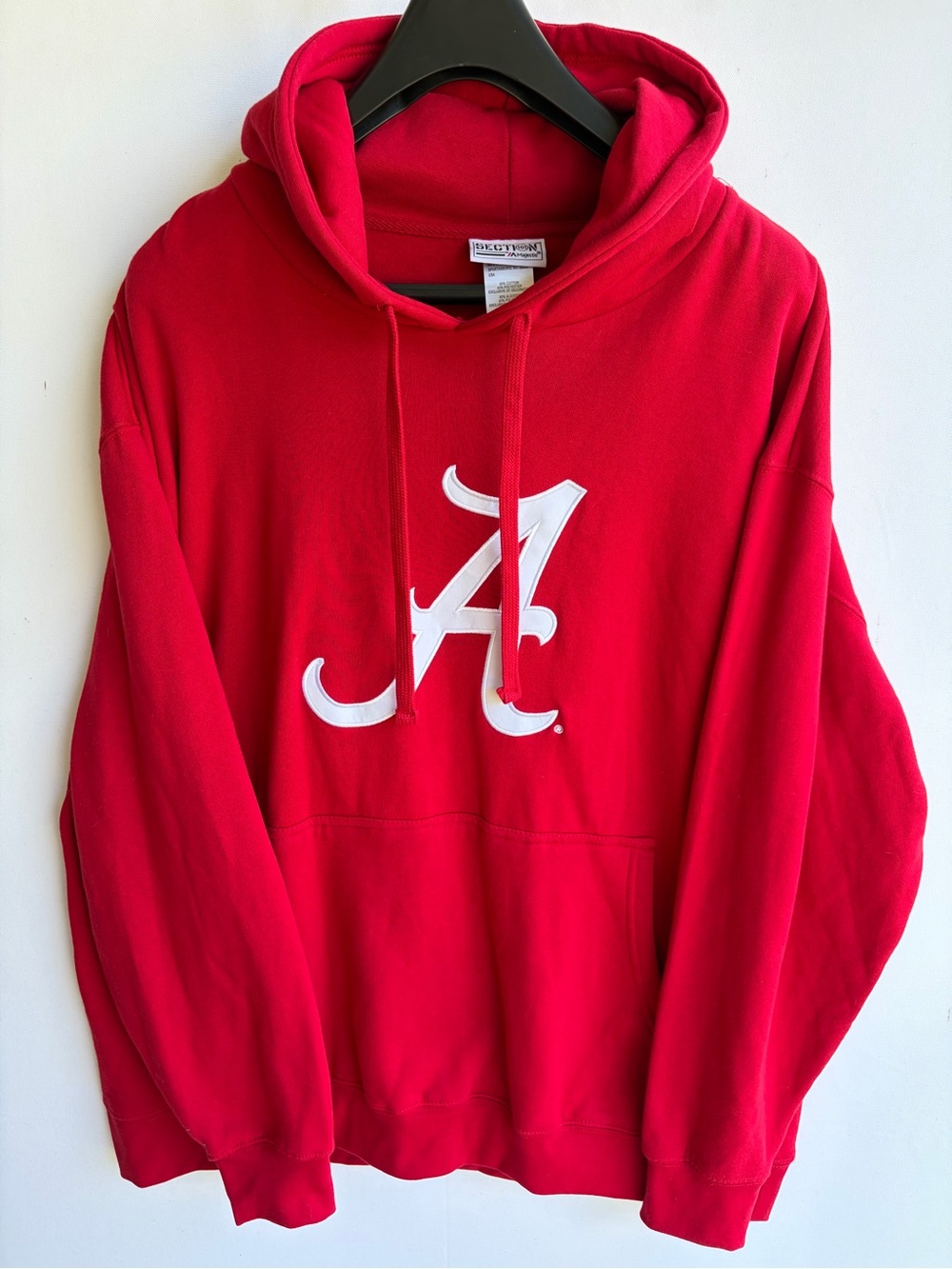 Alabama Crimson Tide Hoodie Men's 2XL Red Pullover Section 101 Majestic Bama